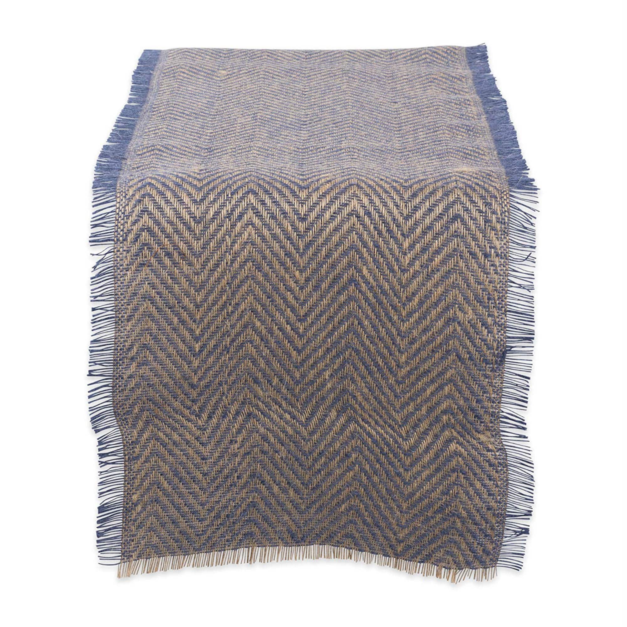 DII® 72" French Blue Chevron Burlap Table Runner